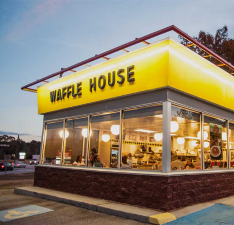Waffle House fast food breakfast restaurant Sign 