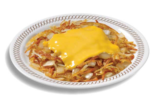 Hashbrowns scattered, smothered and covered