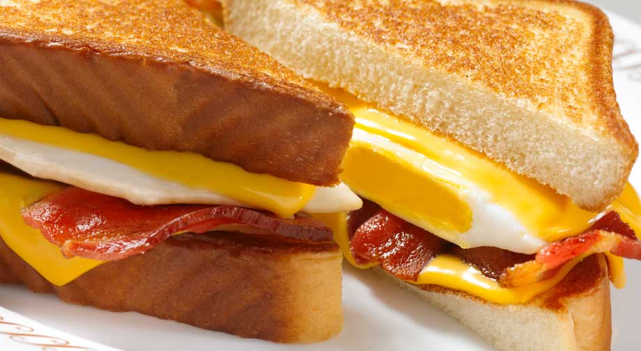 Breakfast sandwich menu items