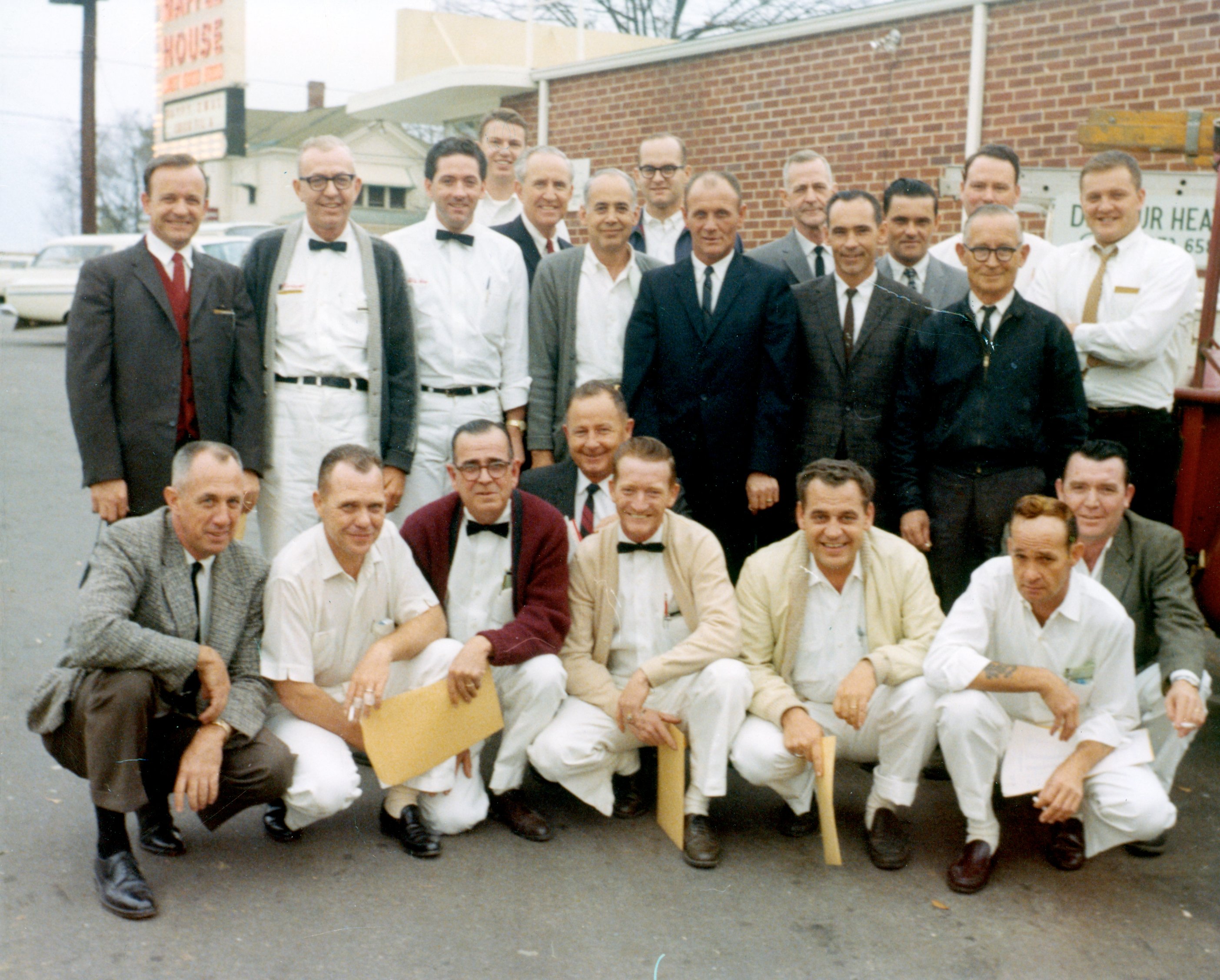 vintage photo of early Waffle House employee line-up