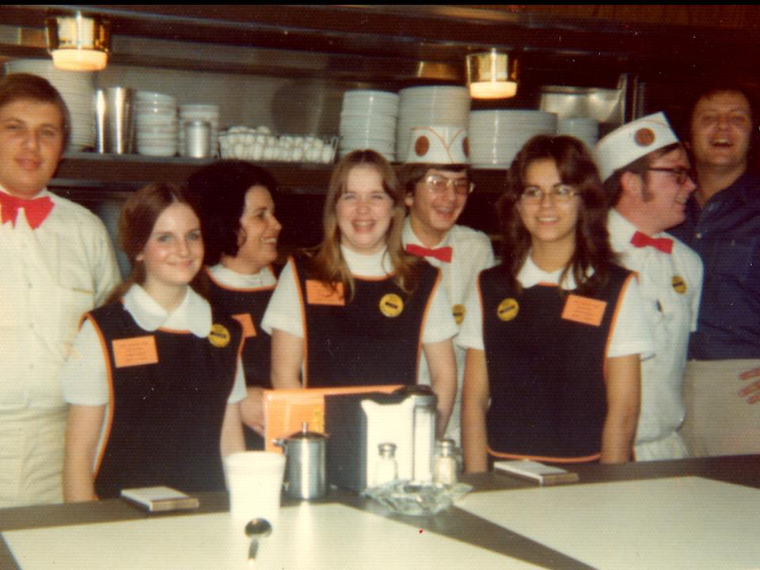 vintage photo of Waffle House employees