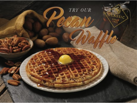 TRY OUR PECAN WAFFLE