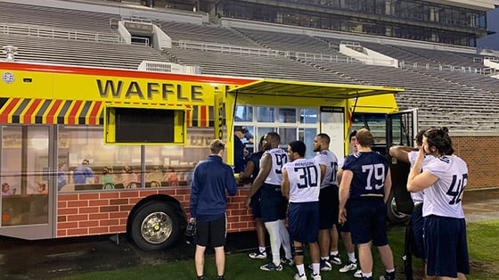 Waffle House food truck at baseball stadium